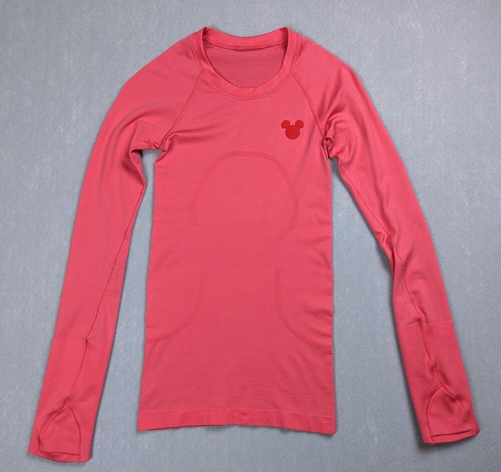 Disney x lululemon Swiftly Tech Long-Sleeve Shirt 2.0 Pink Size 0 Mickey